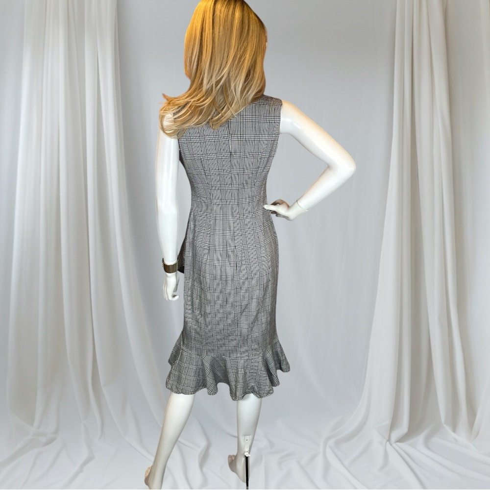 Calvin Klein Gray Plaid Ruffled Sheath Dress - Picture 5 of 10